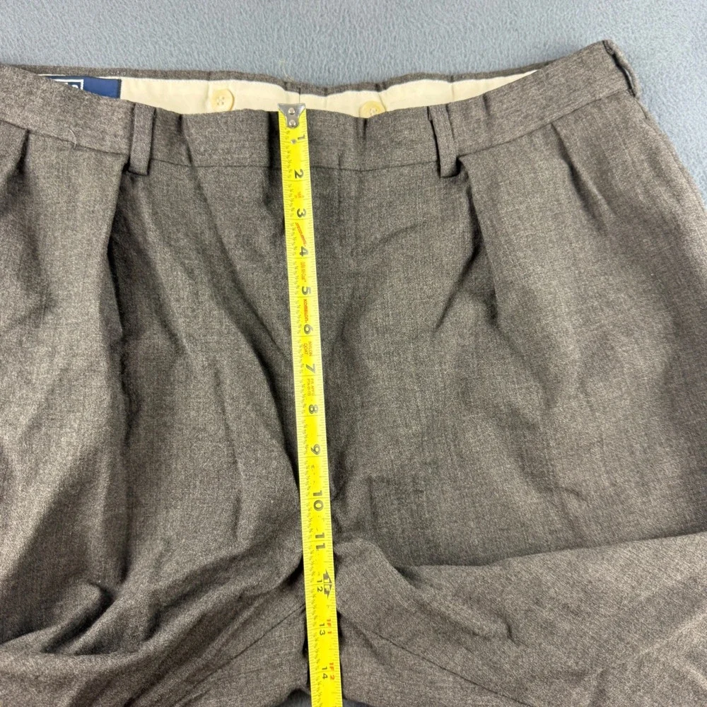 Vintage Polo Ralph Lauren Pleated Pants Men's 38x32 Gray Wool Cuffed Dress 90s